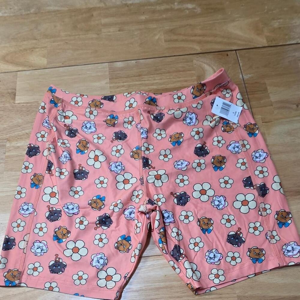 Disney Parks Aristocats Marie Berlioz Toulouse Floral Biker Shorts NWT Large